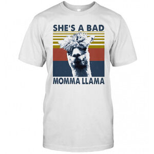 Shes A Bad Momma Llama  Retro T-Shirt